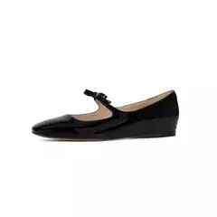 2023 luxo bowtie mary janes feminino dedo do pé quadrado brilhante couro & silk flats ballets femmes vermelho dança festa bola sapatos de casamento nupcial - loja online