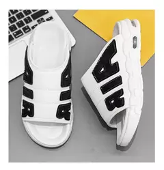Chinelos esportivos antiderrapantes masculinos, chinelos com design de almofada de ar, escorregador macio, verão, novo na internet