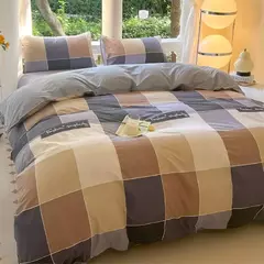 Xadrez Impresso Floral Bedding Set, Check Pattern, Cavalheiro, Capa de edredão, Fronha, Lençol, Quilt Cover, Single, Queen, King Size