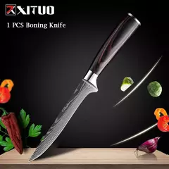 Imagem do XITUO-Laser Damasco Padrão Facas de Cozinha Set, Faca Chef, Ultra-Sharp, Santoku, Cutelo, Corte, Utilidade, Fruta, 1-10pcs