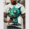 Camiseta 3D estampada animal masculina, estampa de gato e cachorro, manga curta, tops grandes, roupas de verão, nova moda