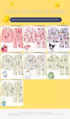 Sanrio Cinnamon Kuromi Pijama infantil, pijama solto, cardigã casual, manga longa, minha melodia, roupas de anime kawaii, gola aleta - comprar online