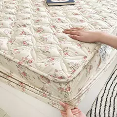 Imagem do Capa de cama acolchoada estilo floral colcha colchão elástico protertor engrossar roupa de cama rsilençóis para casa (sem fronha)