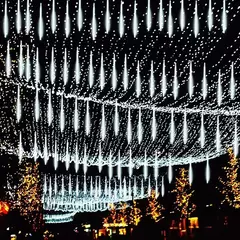 LED Meteor Shower Rain Lights Fairy String Light Impermeável Queda de chuva Festa de Natal Decoração de pátio 30cm - loja online