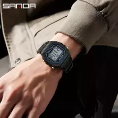 SANDA-Militar Masculino Resistente à Água Relógios Esportivos, Big Dial LED Digital Relógios de Pulso, cronômetros para Masculino, Exército, Moda, 2156 - comprar online