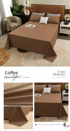 Lençol de algodão puro cor, cor pura simples, peça única, Skin-Friendly, dormitório estudantil, cama de solteiro e casal - comprar online