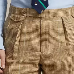 Calça xadrez clássica masculina, estilo cavalheiro britânico, novos produtos para primavera e outono, calça personalizada para homens, 2024