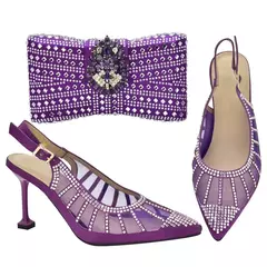 Sapato italiano e saco conjunto para mulheres, sapatos nigerianos, bolsa de correspondência para festa de casamento real, sapatos de luxo, moda mais recente - comprar online