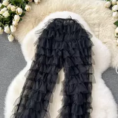 SINGREINY-Calças femininas de malha longa, calças vintage flare pura, em camadas, cintura alta, moda americana, streetwear, Y2K, 2024