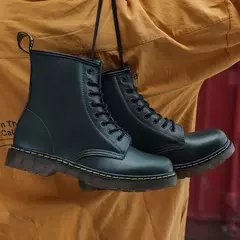 Botas de couro genuíno clássico de seis furos para homens e mulheres, bota curta, bota de equitação ao ar livre, estilo britânico, moda, tamanho 35-48 - comprar online