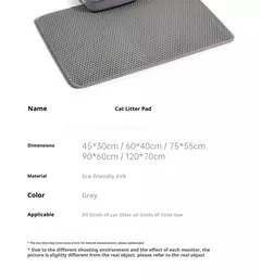 Tapete de areia para gatos, 60cm x 90cm, à prova d'água, camada dupla, caixa de areia para animais de estimação, tapete antiderrapante, areia, lavável, limpo para animais de estimação