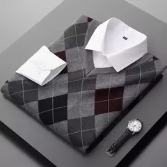 Imagem do Suéter de malha sem mangas masculino, colete jacquard casual para negócios, plus size 6XL 7XL 8XL, primavera e outono 2022