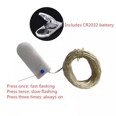 Fairy LED Lights String com Botão, 3 Modos, Guirlandas, Bateria, Enfeite de Natal, Festa de Casamento, Árvore de Natal, Decoração de Ano Novo - comprar online