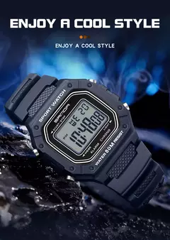 SANDA-Militar Masculino Resistente à Água Relógios Esportivos, Big Dial LED Digital Relógios de Pulso, cronômetros para Masculino, Exército, Moda, 2156 - comprar online