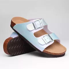 Chinelos Antiderrapantes Kidmi-Camurça para Homens e Mulheres, Mulas Clássicas de Cortiça, Sandálias Fivela Ajustável, Moda Exterior na internet