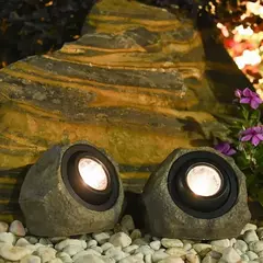 Solar Powered Outdoor Rock Lights, impermeável Simulação Stone Lamp, Jardim Proteção Solar, Paisagem Iluminação, Lâmpada de pedra - Wolf Magazine