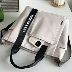 Bolsa de lona impermeável para aluna, grande capacidade, bolsa de ombro, nylon, simples, moda, sacos do mensageiro, sacola casual, novo, 2024