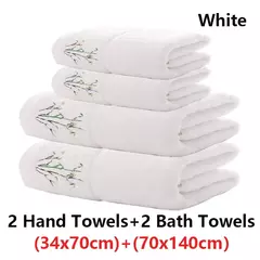 Conjunto de toalhas de fibra de bambu bordadas para adultos, alta qualidade, cor sólida, super absorvente, toalhas de banho para casa e toalhas de mão