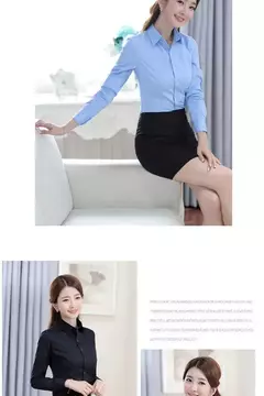 Camisa branca de manga longa feminina, moda profissional, vestido formal, tamanho grande, roupas de trabalho, tops de botão OL, tops femininos - loja online