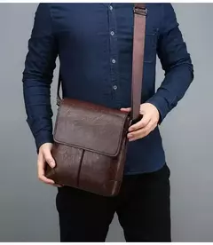 Bolsa crossbody impermeável para homens, cor sólida, grande capacidade, pasta portátil, armazenamento de couro PU, sacos de ombro, meninos
