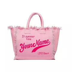 Imagem do Bolsa de lona elegante e personalizável para mulheres, praia de verão, grande capacidade, bolsa pendular, presentes de casamento