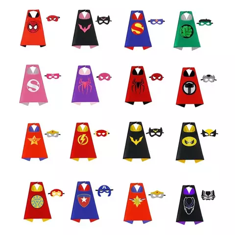 Capas de super-heróis para meninos e meninas, presentes de aniversário, fantasias de desenhos animados, suprimentos para festa, páscoa, dia das bruxas, capa