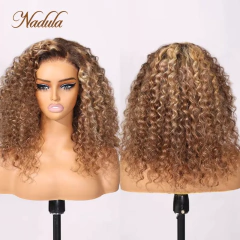 Nadula cabelo bye nós peruca 7x5 ombre loira destaque grande onda nós invisíveis peruca colocar e ir peruca de fechamento de renda sem cola na internet