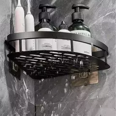 Prateleira do banheiro liga de alumínio shampoo rack organizador armazenamento maquiagem prateleira do chuveiro acessórios do banheiro sem broca prateleira canto parede - comprar online