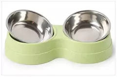 Tigelas duplas para animais de estimação, alimentador de água para comida de cachorro, aço inoxidável, prato para beber, gato, filhote de cachorro, suprimentos de alimentação, acessórios para cães pequenos na internet