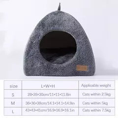 Ninho triangular dobrável de dupla utilização para gatos, casa fechada para gatos, ninho para animais de estimação, quente e espesso, sono profundo, suprimentos para animais de estimação, cama fechada para gatos - comprar online