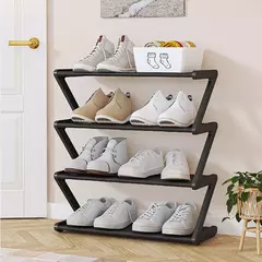Rack de armazenamento de sapatos simples de 4 camadas, economiza espaço, resistente, organizador de sapatos para quarto, piso, rack de armazenamento, organizador na internet