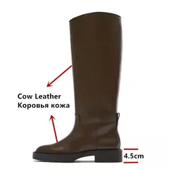 FEDONAS-botas altas de couro genuíno para mulheres, botas grossas de motocicleta, sapatos quentes, outono, inverno, ins, 2022