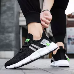 Tênis de corrida de malha leve masculino, sapato casual esportivo respirável, tênis unissex para caminhada, tênis branco para homens - comprar online