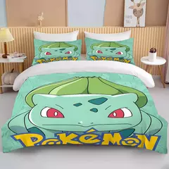 Pokémon Pikachu Bulbasaur Conjunto de cama macio impresso, Capa de edredão, 1 Capa de edredão, 2 Fronhas, Adultos e Crianças, Luxo - comprar online