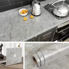 Adesivos de parede de cozinha Vinyl Marble Autoadesivo Wallpaper DIY Heatproof Waterproof Contato Contínuo Wallcovering Wall Decor - Wolf Magazine