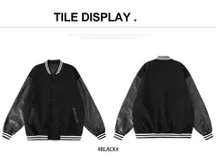 Patches masculinos jaqueta bomber bloco de cores varsity beisebol outerwear casual solto primavera e outono confortável casacos unissex 24h enviado