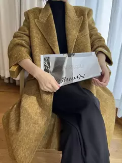 Casaco de alpaca de lã feminino, jaquetas de lã, trespassado duplo, gola de terno, solto, Casacos longos, senhora do escritório, outono, inverno, 2022 - Wolf Magazine