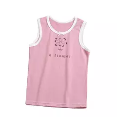 Colete infantil de gola redonda de algodão puro, regata feminina, tops de tiras, shorts boxer de cuecas, roupa de verão, 3-8 anos