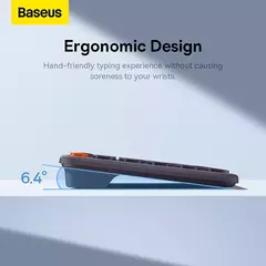 Imagem do Baseus-Teclado Ergonômico Sem Fio, 2.4G, Bluetooth 5.0, Keycap Numérico para iPad, MacBook, Tablet, Laptop, PC, Office Game