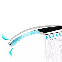 Cabeça de chuveiro de alta pressão com 300 furos, fluxo de economia de água com bico pulverizador cromado abs, chuveiro quadrado, acessórios de banheiro