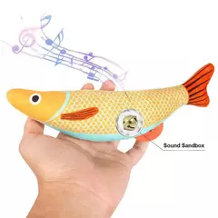 Brinquedo de gato catnip simulação 3d peixe dourado gatinho brinquedos travesseiro interativo soando gato mastigar mordida brinquedos de pelúcia suprimentos para gatos - loja online