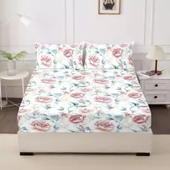 Imagem do Capa de cama para quarto, 3 peças, conjunto de lençóis estampados (um lençol e duas fronhas) Una Sábana Y Dos Fundas De Almohada