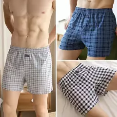 Cuecas masculinas de algodão de cintura alta, calças allo de cintura alta com pijama em casa, cuecas boxer plus size - loja online