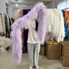 Boa de penas de avestruz de 1 metro, 3 6 8 10 15 camadas, guarnição de avestruz real natural para fantasia de halloween, vestido de festa de casamento, decoração xale - Wolf Magazine