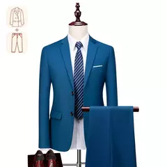 Terno casual de negócios masculino para casamentos, blazer genuíno, colete e calças, grande e alto, colete slim fit, calças de vestido, tamanho EUA