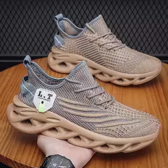 Tênis de corrida casual masculino, tênis de corrida, tênis de malha respirável, calçados esportivos leves que absorvem choques, branco, preto, ao ar livre - comprar online