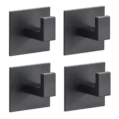 Gancho de parede adesiva forte para cozinha e banheiro, adesivo preto, cabide, cabide, roupeiro, 3m, 1-4pcs