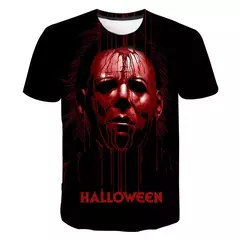 Homens e mulheres Michael Myers 3D Print Horror Movie T-shirts, camiseta de streetwear extragrande, Harajuku Tees, tops infantis, roupas de Halloween - comprar online