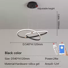 Imagem do Dia540mm moderno led pingente lustre lâmpada 90-265v suspensão pendurado luzes do candelabro para sala de jantar cozinha bar loja