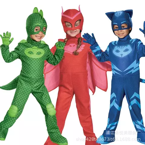 Cosplay pijama azul meninos meninas anime herói traje com máscara cosplay vestir terno traje de halloween festa de aniversário presente